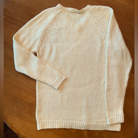 Studio B 100% Wool substantial tall cozy retro creamy long line knit pullover. - Picture 2 of 8
